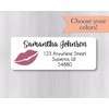 60ct - Return Address Lips Lipstick Theme Stickers/Labels (#489-WH)