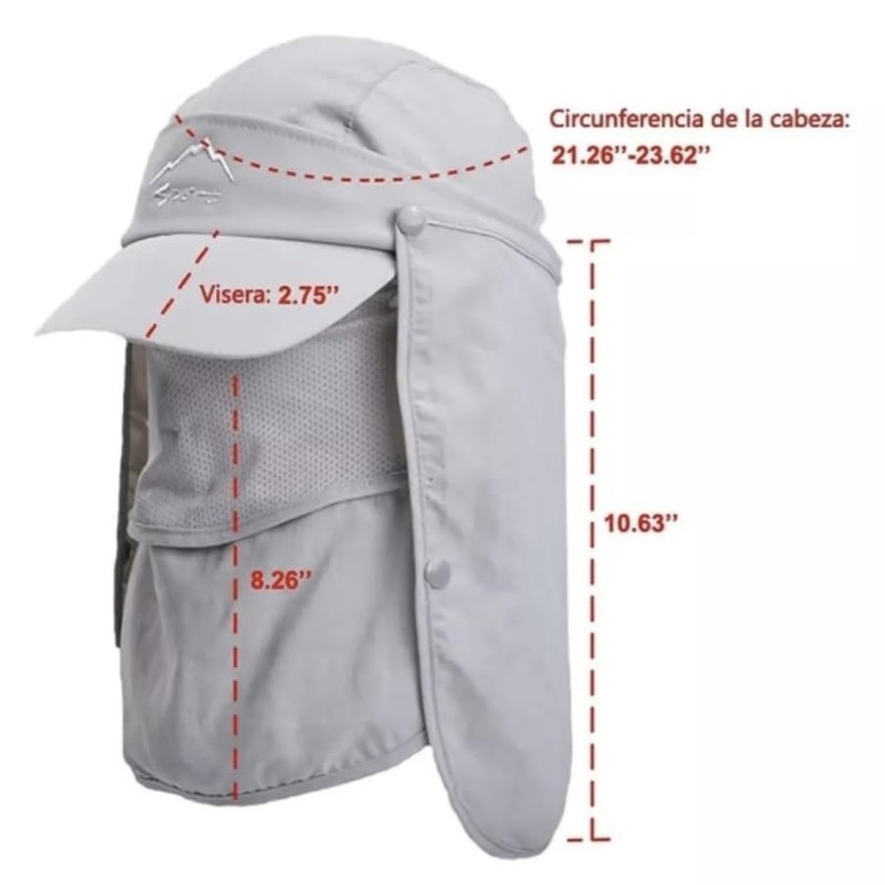 EVD-X Gorra Deportiva Máxima Protección de la Intemperie Actividades al