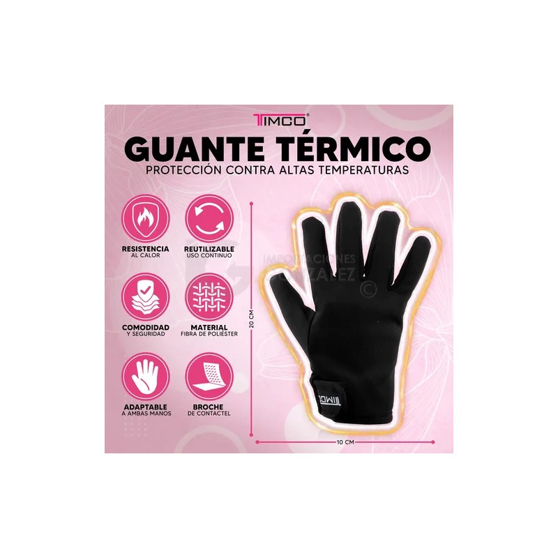 Guante Térmico Para Ferro Y Rizadora De Cabello Timco G-001