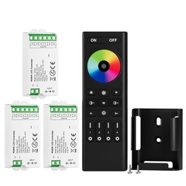 BTF-LIGHTING 5050SMD FCOB COB RGBW RF Remote Control RC03RFB & 3PCS C04RF Tuya LED Controller Kit 4 Zones RF 2.4GHz Wireless Group Control PWM RGBW (+ R G B W) 5-Pin LED Strip DC5V DC12V DC24V