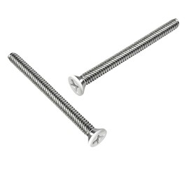 Adiyer Extra Long Outlet Screws 40pcs 6-32 x 1-3/4 Inch White Painted Electrical Outlet Extender Machine Screws for Fix Wonky and Sunken Outlets, 304 Stainless Steel