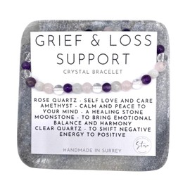 Grief and Loss Support Bracelet - Crystal Bracelet for Grief - Crystals for Loss - Help with Grief - Healing Crystal Bracelet (7.5 inch Extra Large)