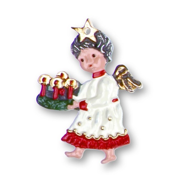 Pinnacle Peak Trading Angel with Advent Wreath Double Sided Pewter