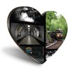 1 x Heart Coaster - Trains Train Spotter Tracks Station Cork Backed MDF Glossy Tea Coffee Accessory #63319