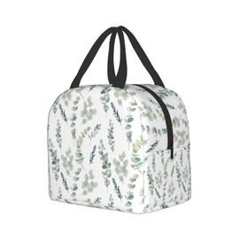 Hulnulnu Sage Insulated Lunch Bag Reusable Lunch Box Portable Cooler Lunch Boxes Waterproof Lunch Tote for Picnic Office Work