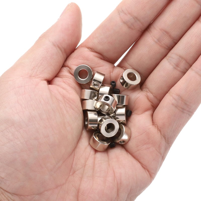 sourcing map 15pcs Set Screw Collars 5.05mm Bore Shaft Collars,