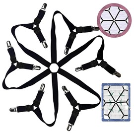 8 PCS Elastic Bed Sheet Clips, Adjustable Bed Sheet Straps, 3 Way Bed Sheet Fasteners for Covers Sofa Cushion