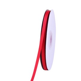 Ribest - Cinta de grogrén maciza de 0,63 cm por rollo para manualidades y accesorios para el pelo, caja de regalo, decoración de fiesta, flores de boda, Rojo, 1