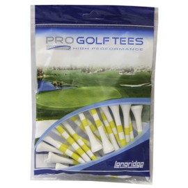 Longridge 's True Hite Wooden Golf Tees 69mm (20Pcs), Yellow/White,