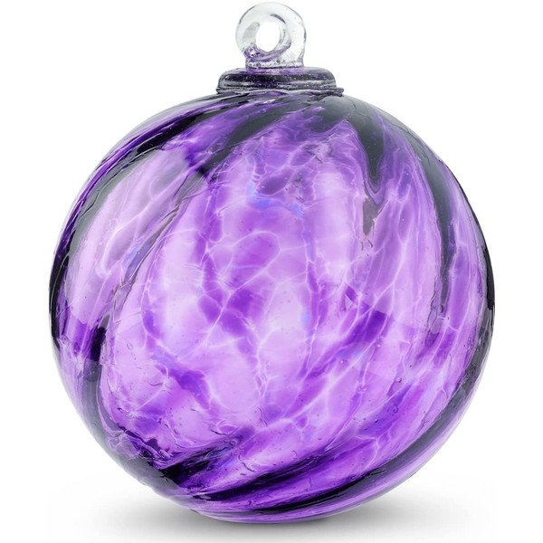 Friendship Ball Purple Optic 5 Inch Inch Kugel Witch Ball by Iron Art Glass Designs
