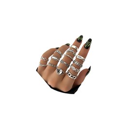 GIGB PBDK 6-14Pcs Vintage Knuckle Rings Set Snake Butterfly Finger Rings Set Stacking Joint Midi Rings Sets for Women (14Pcs)