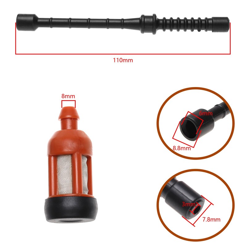 ECSiNG Fuel Pipe Hose with Fuel Filter Compatible with Stihl