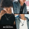 Richseel Jurassic Dinosaur Necklace For Men Boys Cool Black Pendant