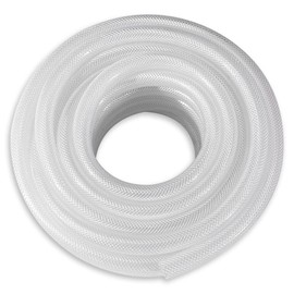 DAVCO 1/2" ID × 100 ft Heavy Duty Braided Clear Plastic Vinyl Tubing, Flexible High Pressure Reinforced PVC Vinyl Tube Hose, Non-toxic, BPA Free