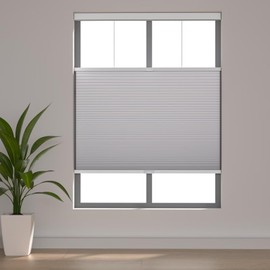 Youngoo Cordless Top Down Bottom Up Cellular Shades, Blackout Honeycomb Pleated Blinds, Room Darkening Honeycomb Shades for Windows, Light Control, Size 35" W * 72" H, White, CEL35WT72G