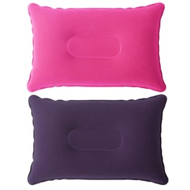 Inflatable Pillow, 2Pcs Blow up Pillow, Portable Inflatable Pillows for Camping Travel Outdoors Fishing, Ultra Light Air Inflatable Travel Pillows Neck Pillow for Neck Lumbar Support, Pink&Dark Blue