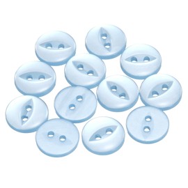 HARFINGTON 12pcs 20L Light Blue Round Sewing Buttons 12.5mm 1/2" Resin 2-Hole Fish Eye Craft Replacement Button for Craft Decoration Pants Dress Skirt Clothing Fastener Buttons