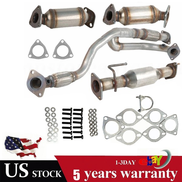Kyllaoo All Three Catalytic Converters Flex Pipe 4 PIECES For