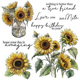 LZBRDY 2025 Sunflower Flowers Wish Words Stamps and Dies Set - Perfect for DIY Card Making, Scrapbooking, and Greeting Cards