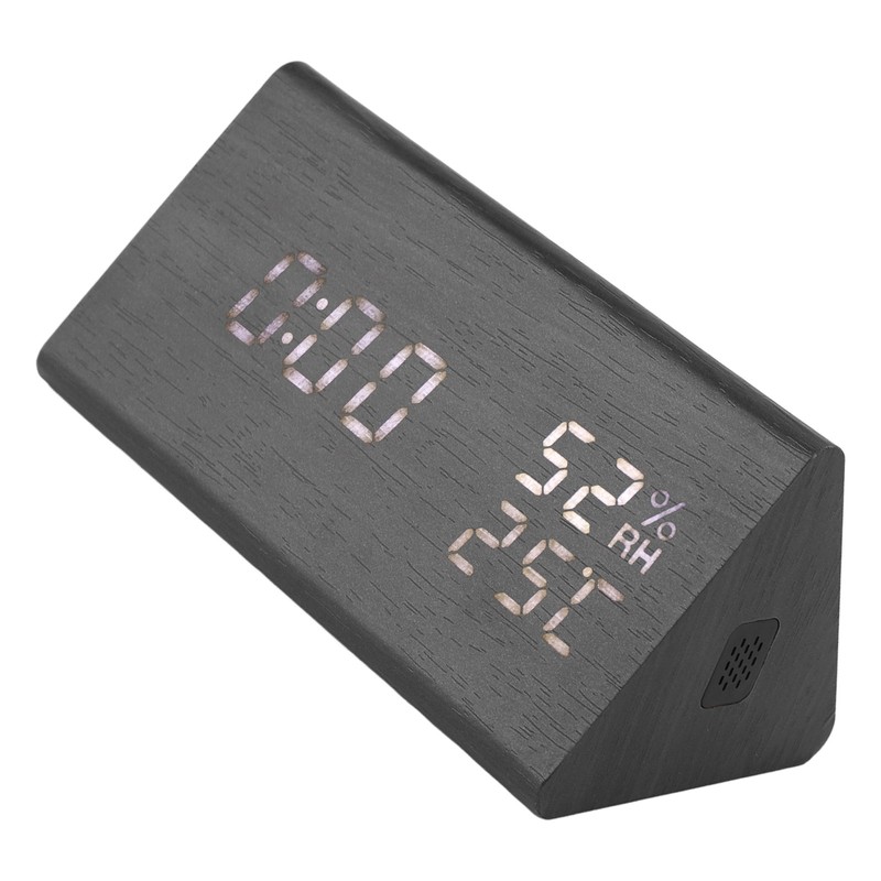 Wooden Digital Alarm Clocks LED Display Temperature Humidity Alarm Clocks
