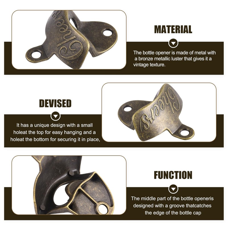 Lotnery Vintage Cast Iron Wall Mounted Bottle Opener 2-Pack with