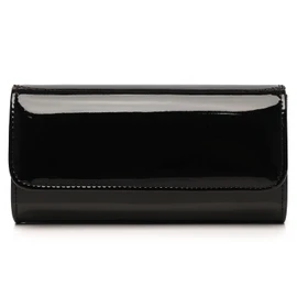 Patent Leather Envelope Clutch for Women Stylish Evening Handbag with Detachable Chain, Perfect for Wedding, Party & Prom (Black 018)
