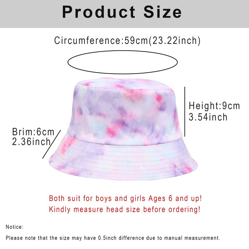 Bucket Hat Reversible Packable Tie Dye Hats Double Side Reversible