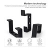 0XBIT Black Towel Hook, 2 Pieces Wall Mounted Hooks, Double