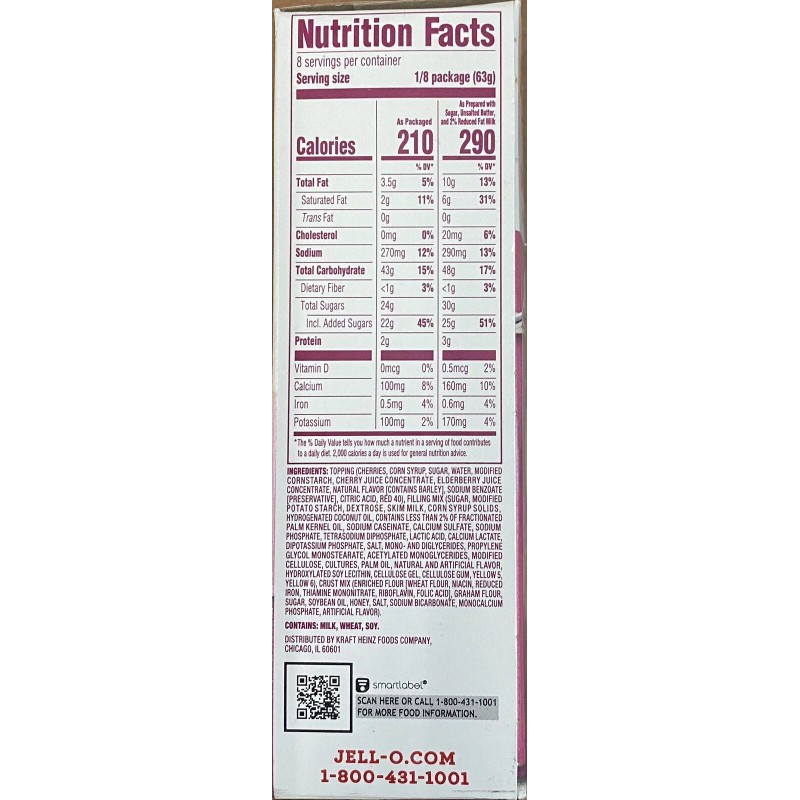 JELL-O 2x Jello No Bake CHERRY CHEESECAKE Jell-O 17.8 oz