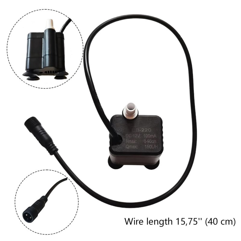 EB-220 DC12V 100mA Mini Water Pump, 150L/H Flow – Ideal