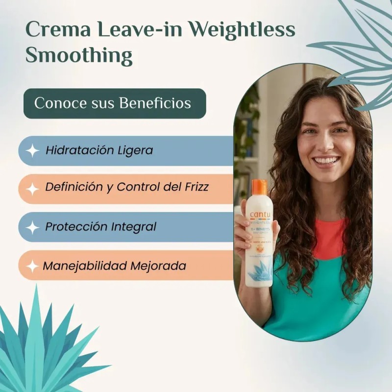Cantu Weightless Crema Sin Enjuague de Uso Diario 236ml