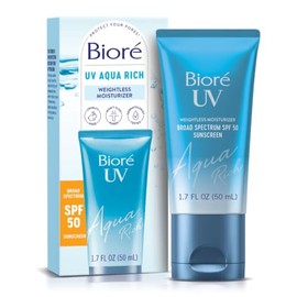 Bioré UV Aqua Rich SPF 50, Humectante Diario y Protector Solar para el rostro, 1.7 oz                                                                 