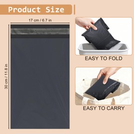 Etenpo 100 PCS Sanitary Napkin Disposal Bags, Feminine Hygiene Disposal Bags, Period Disposal Bag, Privacy and Discreet, Odor Sealing, Opaque Waste, Suitable for Tampons Tampons Pads, Gray-Black