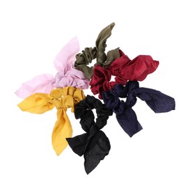 FRCOLOR 6 Pcs Knotted Cloth Tassel Hair Ties for Women Soft Elastic Ponytail Holders Colorful Hair Accessories for Daily Use and Special Occasions