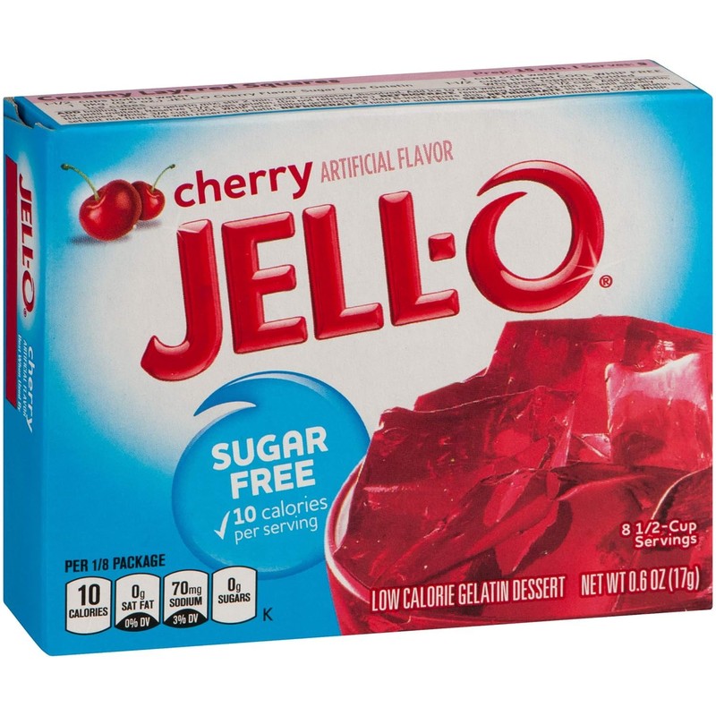 JELL-O Cherry Gelatin Dessert Mix (0.60 oz Boxes, Pack of