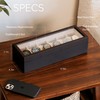 CASE ELEGANCE Solid Espresso Wood Watch Box Organizer with Glass