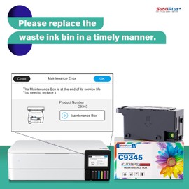 C9345 C12C934591 Ink Maintenance Box Replacement Compatible for Epson C9345 Maintenance Box to ET-8550 WF-7310 WF-7830 WF-7840 ET-8500 ET-18100 ET-16600 ET-5850 ET-5800 ET-5880 ET-16680 Printer