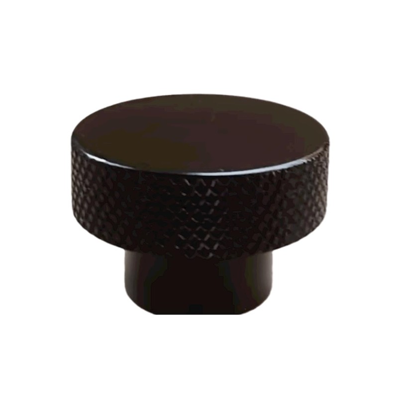 CHANCS Aluminum Alloy Handwheel Knurled Adjustment Black Handle 50mm(2") OD