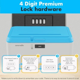 SereneLife Locking Storage Container Bin, 21 Gallon Capacity Lockable Box, Integrated Combination Lock, Heavy Duty Plastic Trunk With Side Carry Handle Grips, Usable As Item Organizer Or Food Locker