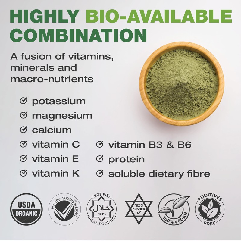 100% Baobab Moringa Powder Superblend Capsules | Direct from South