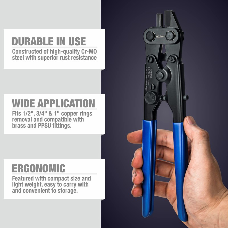 Copper Ring Removal Tool Decrimping Tool for ASTM F1807 1/2",3/4"and