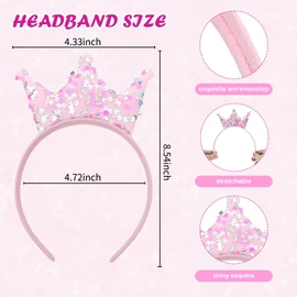 Ondder 12 Pack Sparkling Princess Crown Headbands: Ideal for Women Girls & Teens Perfect for Role - Playing Birthday Parties & Princess Dress - Ups Glittery Crown Design