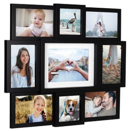 Malden International Designs Black 9 Opening Collage Photo Frame