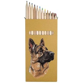 Azeeda 12 x 'German Shepherd Side View' Long 178mm Coloured Pencils/Pencil Set (PE00067939)
