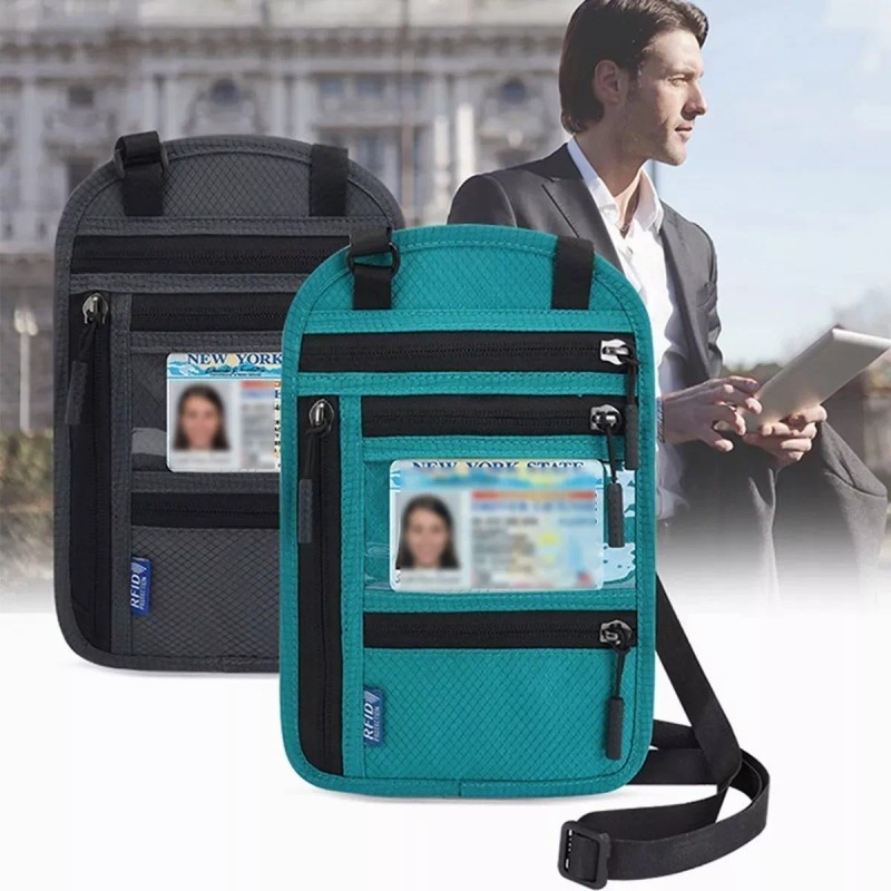 Dani Rfid Halter Style Travel Cartera De Pasaporte Impermeable
