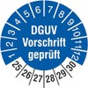 10 test badges, tested according to DGUV 2021-2026, test labels,
