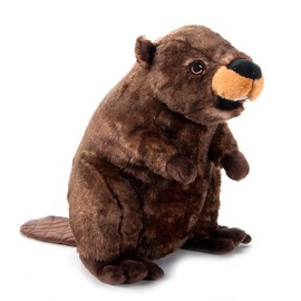 The Petting Zoo Beaver Stuffed Animal Plushie, Gifts for Kids, Earth Keeperz Wildlife Animals, Zoologee Brown Beaver Plush Toy, 12 inches