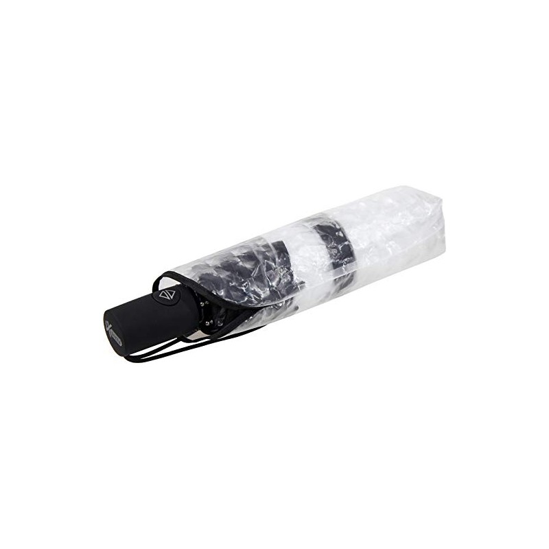 iX-brella Pocket Umbrella Transparent with Lens Effect and Coloured Handle