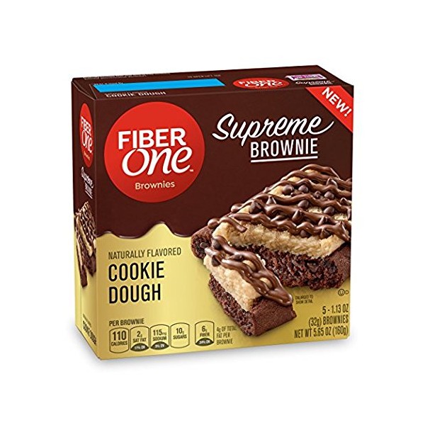 Fiber One Supreme Brownie Cookie Dough, (2 Pack) 5.65 oz. Boxes