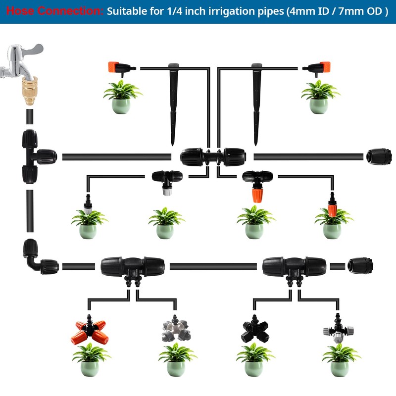 VooGenzek 30 Pieces Adjustable Micro Sprayer for 4/7 mm Drip